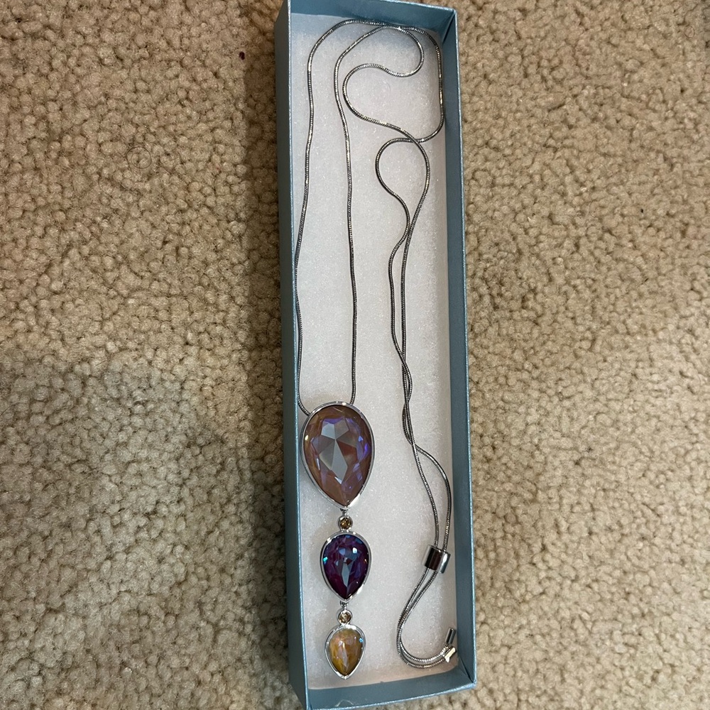 Autumn Delite Pear Drop Pendant Necklace